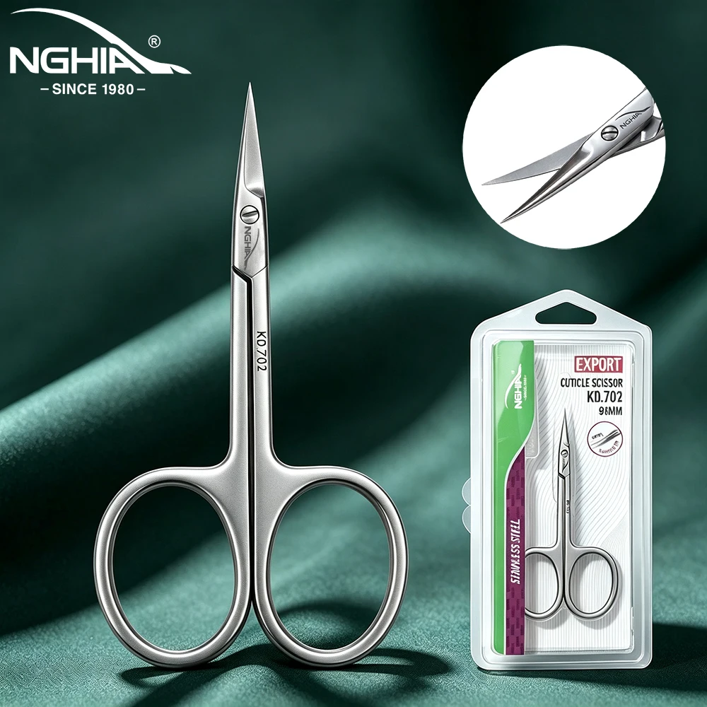 Professional Cuticle Remover Curved Nail Scissors, Sharp Blade for Precise Nail Dead Skin Cutting, Rustproof Salon Quality
