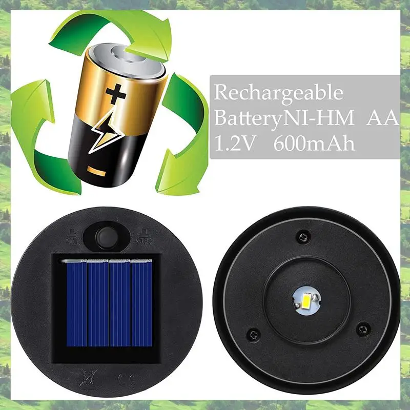

A59Z-12 Pieces Replacement Solar Light Tops Outdoor Hanging Lantern Light Solar Light Parts Round Solar Lights Waterproof