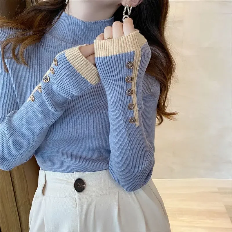 Ladies Pullovers Basic Women's Knit Sweater Korean Style Long Sleeve Light On Promotion Attractive Offers Hot Sale Winter Casual