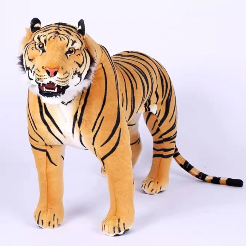 

1.2m Steel Frame Can Ride Photography Prop Cool Standing Siberian Tiger Simulated Animals Decor Children Plush Doll Stuffed Toys