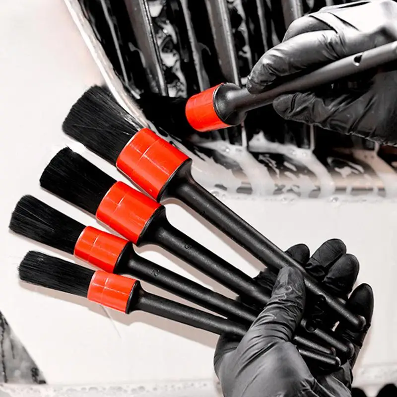 

Новая щетка для чистки автомобиля, набор из 5 шт., щетка для детализации салона автомобиля, щетка для чистки колес, приборных панелей, вентиляционных отверстий