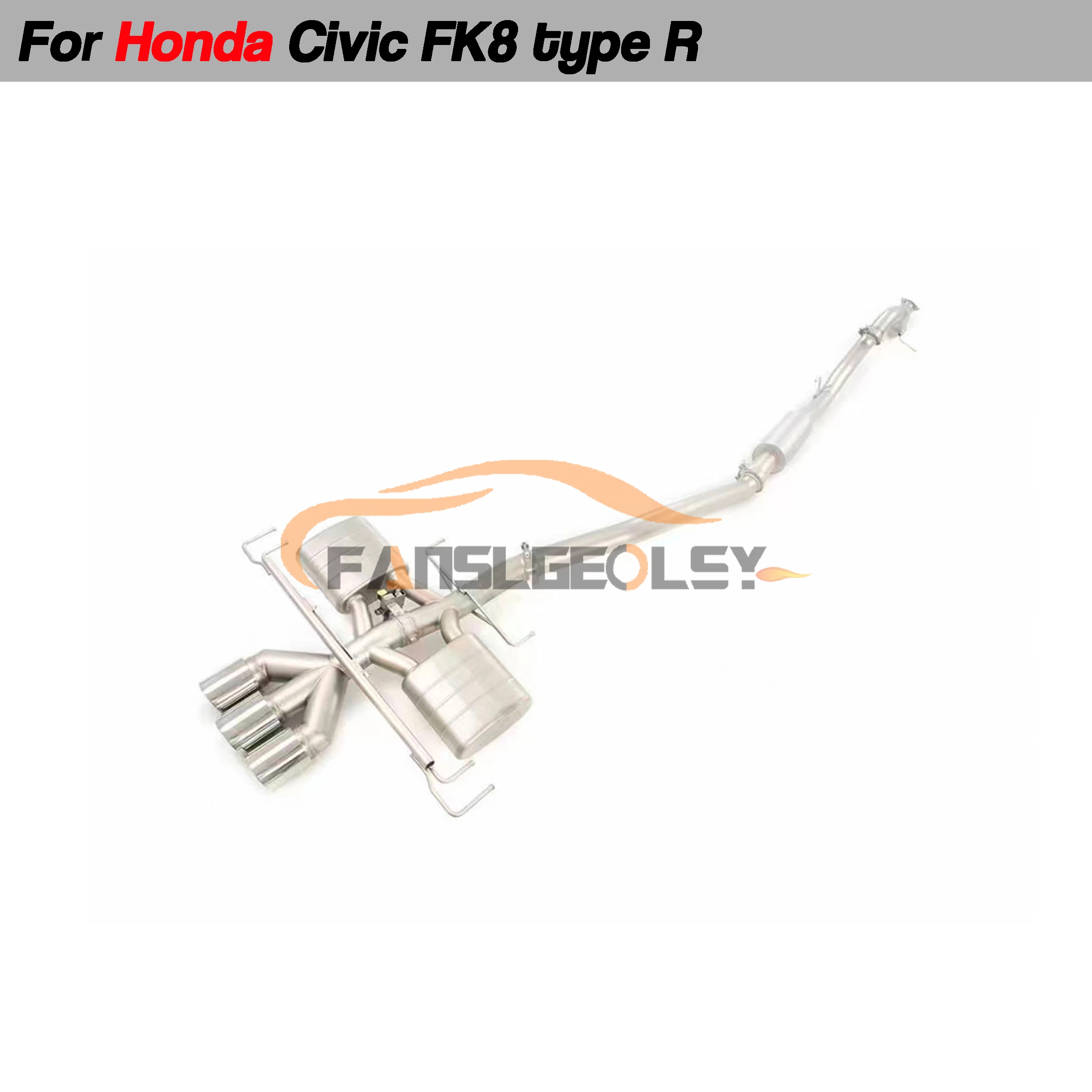 

For Honda Civic Type R Stainless Performance Catback Exhaust System Valve With Muffler Pipes Tuning exhaust assembly