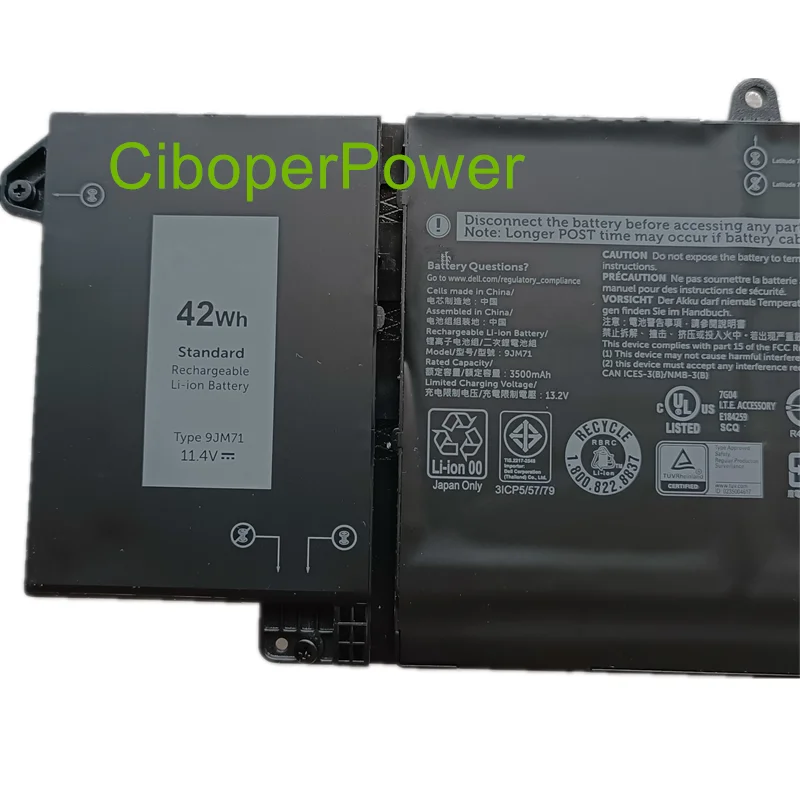 9JM71 11.4V 42WH Laptop Batterij Voor 5320 7320 7420 7520 HDGJ8 MHR4G 7Fmxv TN2GY 4M1JN 1PP63