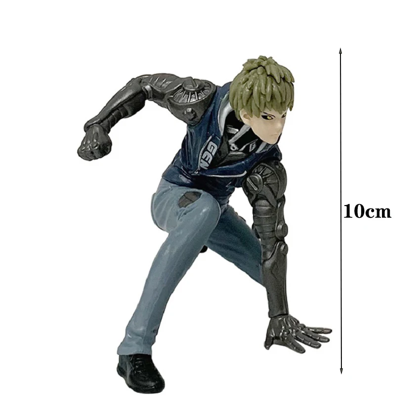 10cm um soco homem anime figura roupas casuais saitama e genos ação colecionável pvc modelo ornamento brinquedos presente