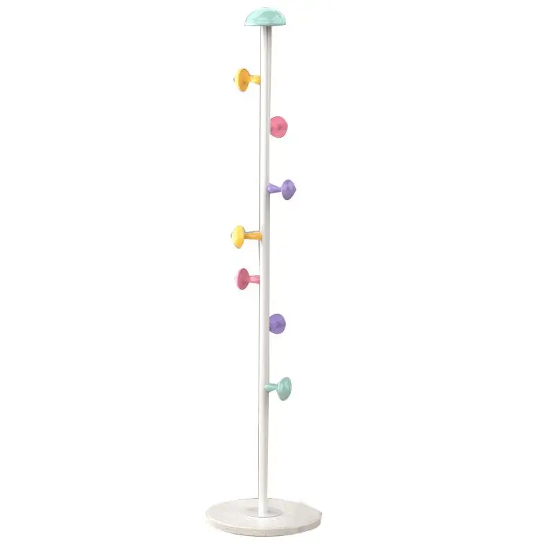 

Iron Art Clothes Rack with 7 Removable Hooks Standing Hat Tree for bedroom and Home Organization