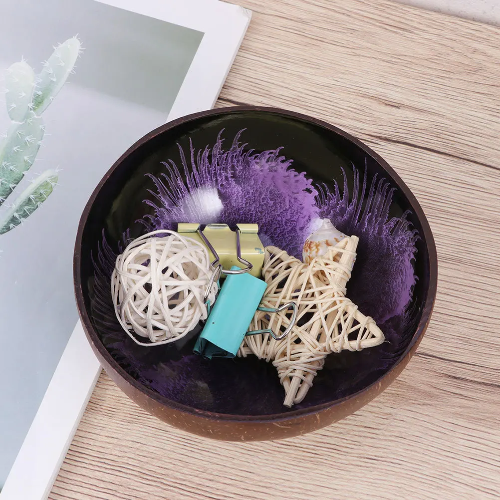 

2Pcs Natural Coconut Shell Candy Bowl Decorative Storage Container Desktop Sundries Holder Eco Friendly Unique Pattern