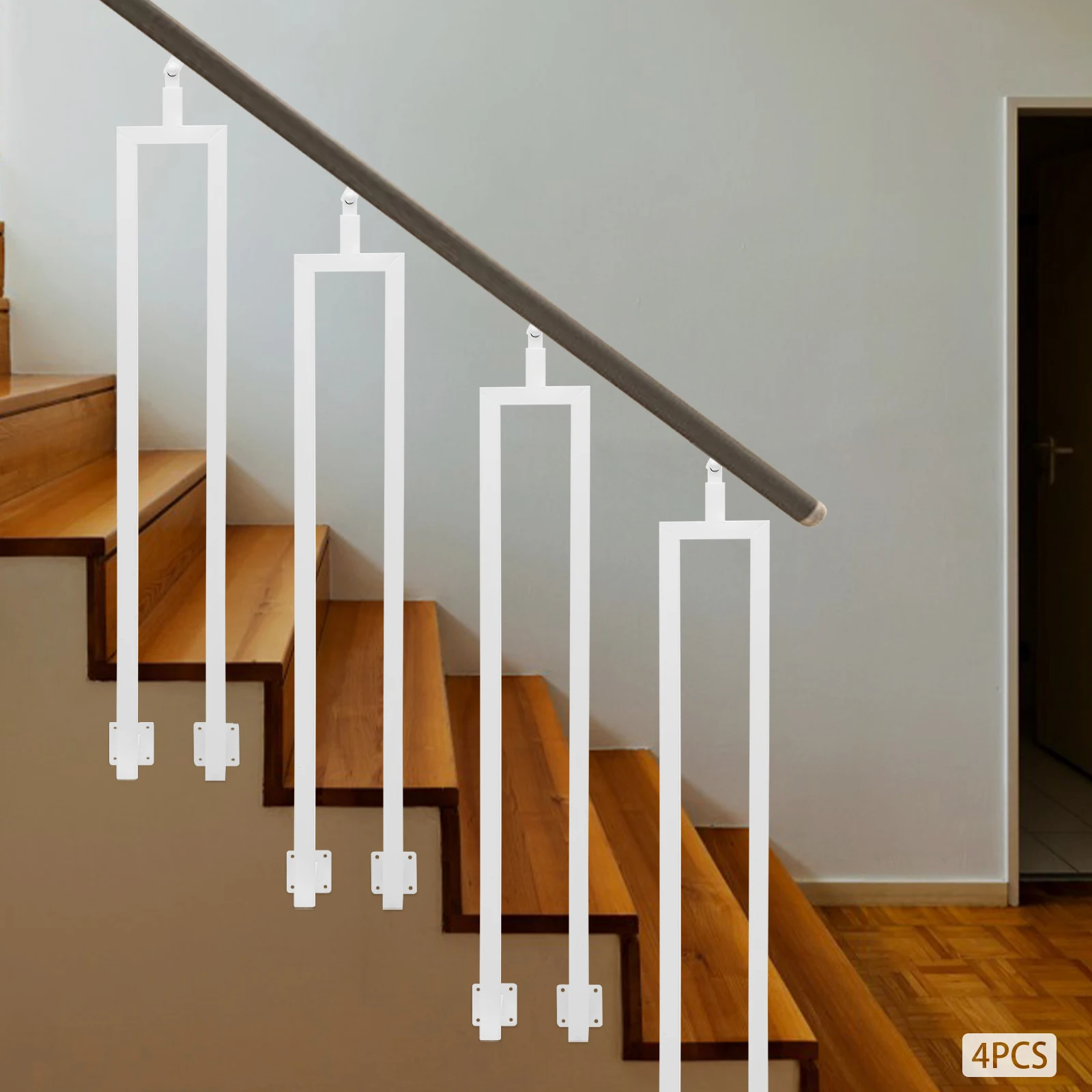 4-Piece  U-shaped Stair Baluster Posts, Stair Railing Posts,Adjustable Stair Railing Posts for Deck, Balcony, Stair