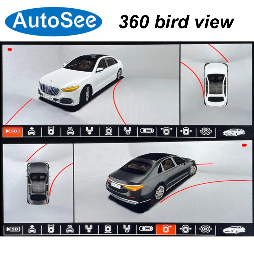 

suit original OEM monitor 2023 for Maybach S class 360 camera birds eye 3D Panoramic view front rear mirror Surround reverse