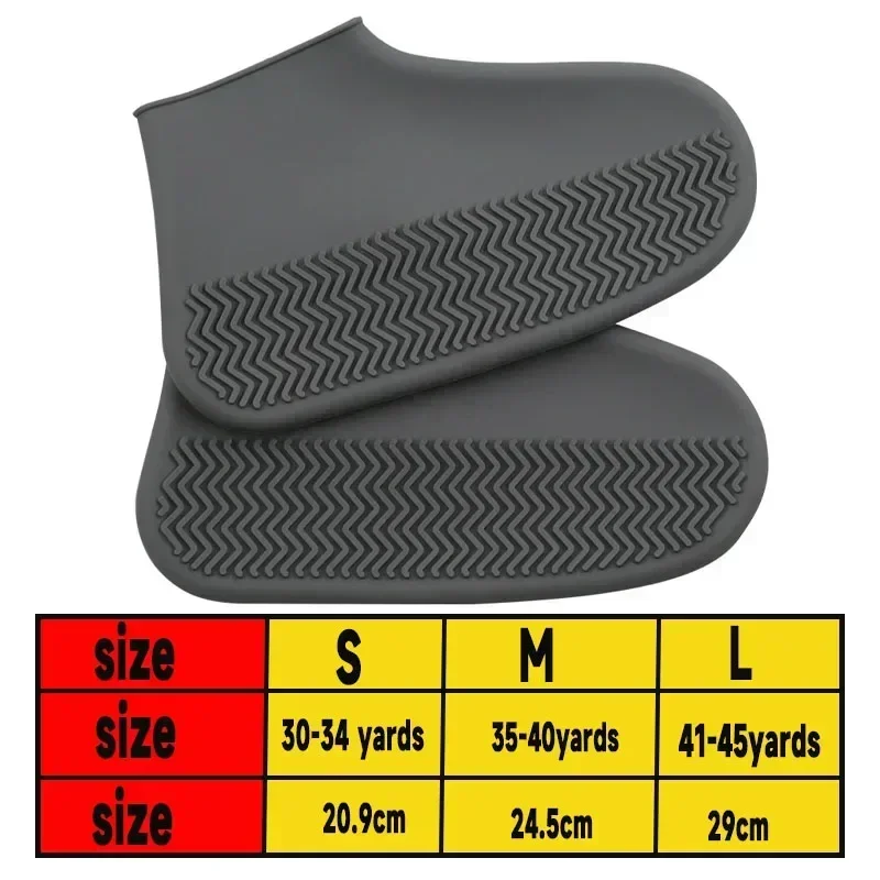 Wasserdichter, rutschfester Silikonschuh, hochelastisch, verschleißfest, Unisex-Regenstiefel für regnerische Tage im Freien, wiederverwendbarer Schuhüberzug – Detail 15