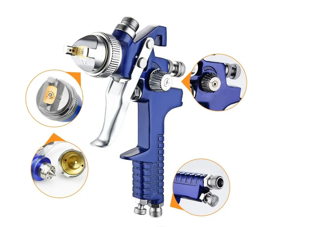 600ml HVLP Spray Gun With 1.4/1.7/2.0MM Nozzle Gravity  Air Paint Spray Gun Portable Car Paint Spray Gun DIY Spray Paint Kit