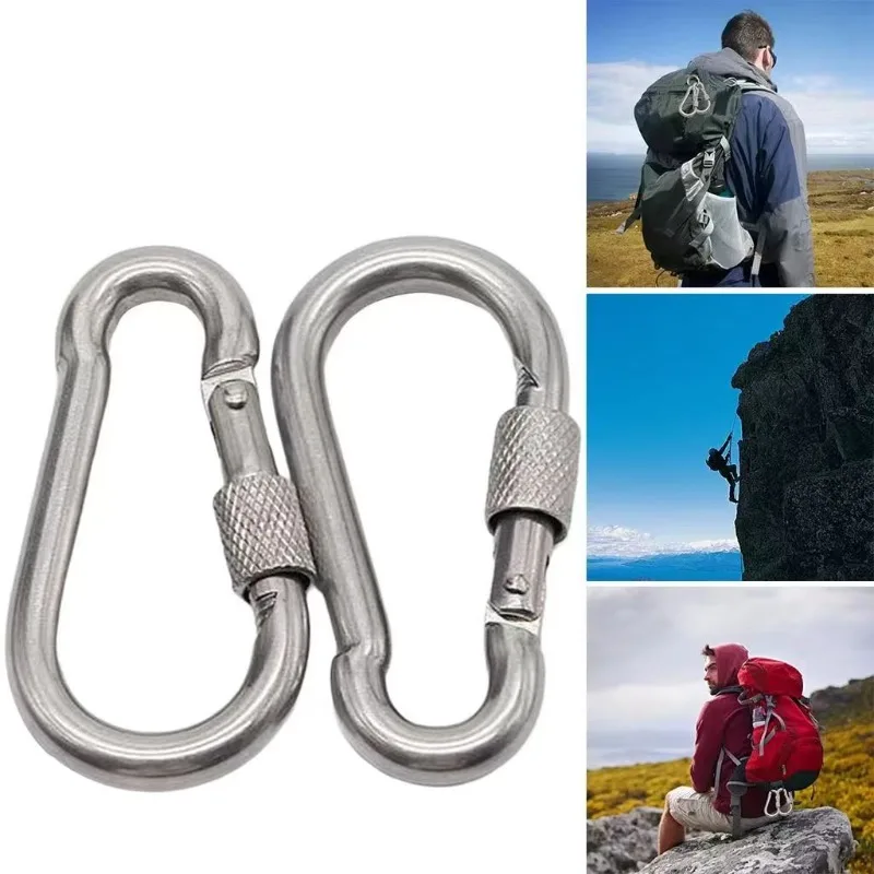 Multifunctional 304 Stainless Steel Climbing Buckle, Suitable for Outdoor Camping Survival Swing set Hammock Hiking Ride