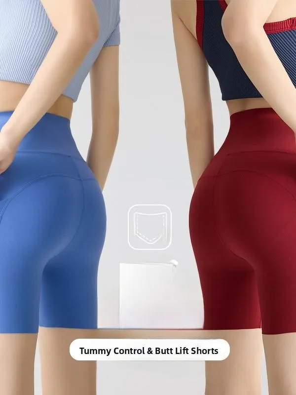 ارتفاع الخصر كيت اليوغا السراويل رقيقة المحملة ربع طول المرأة رعب ملابس خارجية تشديد طماق الإحساس العارية