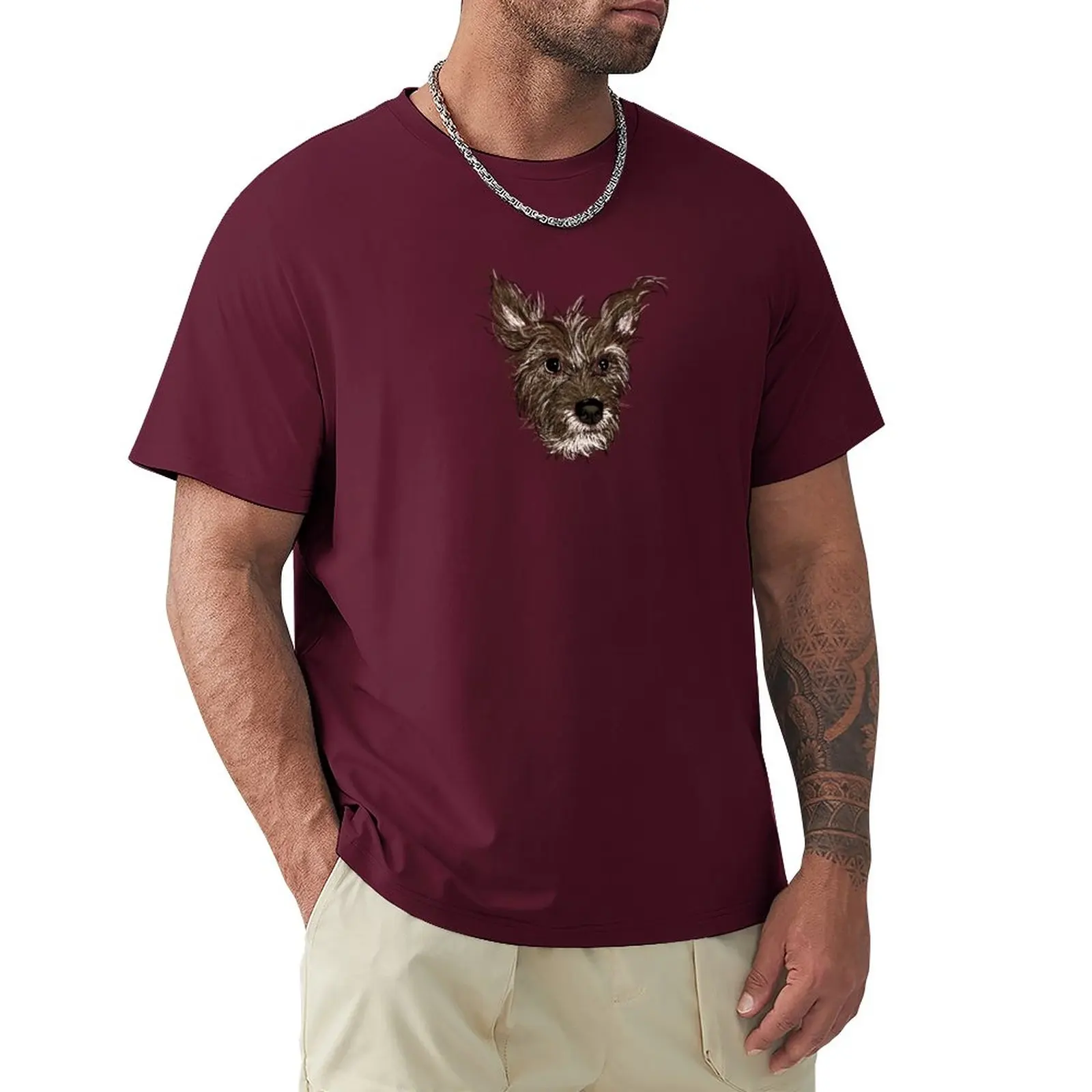 

terrier scruff mix T-Shirt summer clothes for a boy mens t shirts
