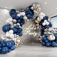 102pcs Night Blue Silver Grey Blue Balloon Wreath Arched Set, Birthday, Wedding, Bridal Shower, Anniversary