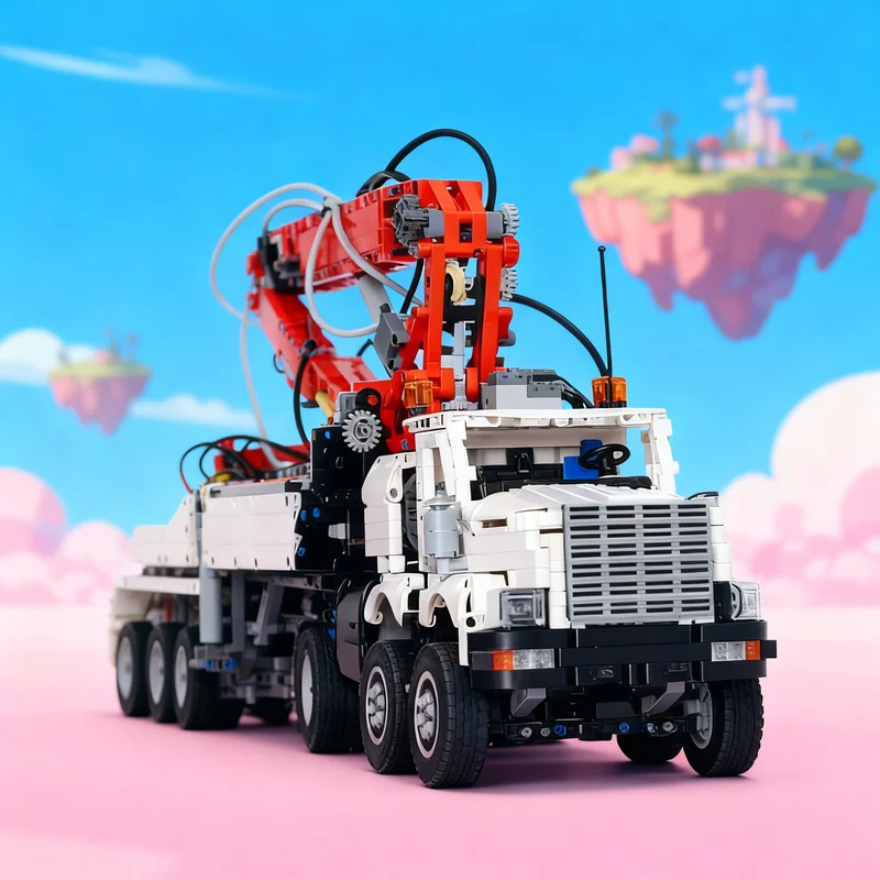 

3663 детали MOC Kenworth C500B Putzmeister M70: Техническая модель, конструктор, подарок, креативный коллекционный предмет, декор для витрины, премиум-класс
