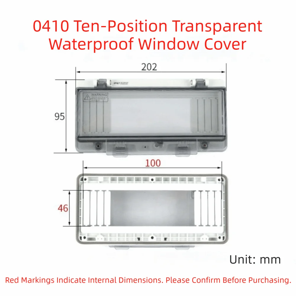 Transparent Transparent Protective Cover IP67 Rated Waterproof Distribution Box Window Protective Circuit Breaker Box