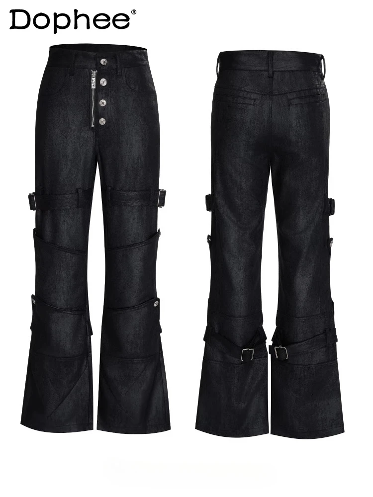 

Мужские джинсы 2026: Новая весенняя коллекция, стильные, с металлическими пуговицами и молниями, приталенные, прямого кроя, модные джинсовые брюки для мужчин