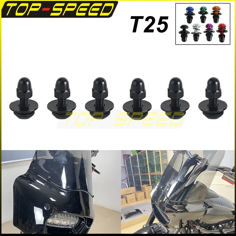 Black Motorcycle Headlight Fairing Windshield Bolt Kit For Harley Softail Low Rider ST FXLRS Fat Bob FXBB FXFBS Windscreen Screw