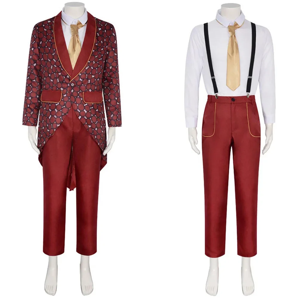 Jim Cosplay Fantasy Red Suit Clothing Movie The Mask Costume Disguise Adult Men Roleplay Fantasia Outfits Male Halloween Clothes