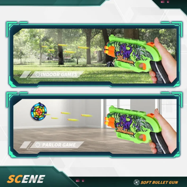 Kinder Air Soft Bullet Gun Spielzeug Graffiti Shark Farbschema 6-Runde Automatische Sichere Outdoor Schießen Sport Kinder Jungen geschenke – Detail 12
