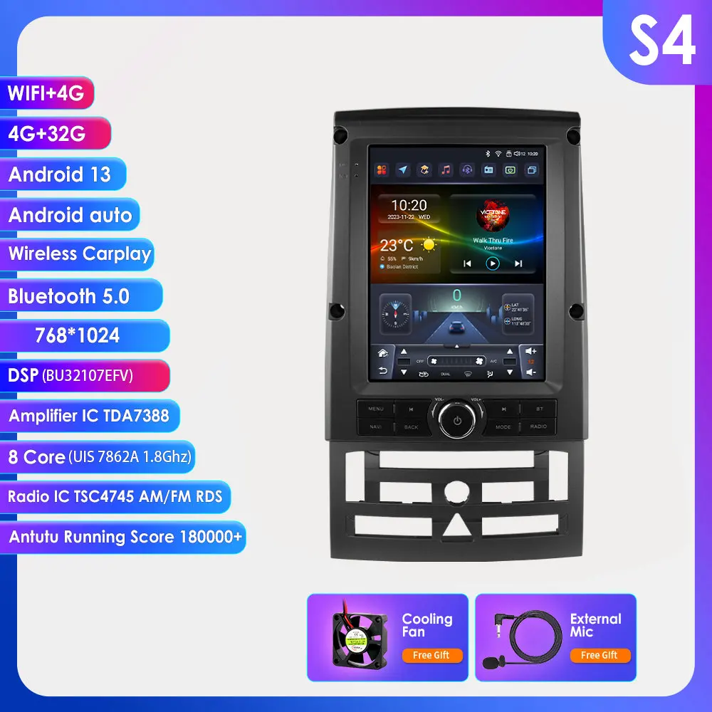 Autoradio 9.7 inch Intelligent Scherm voor Peugeot 407 2004-2011 draadloze Carplay 2din Multimedia Video Player GPS Stereo DSP