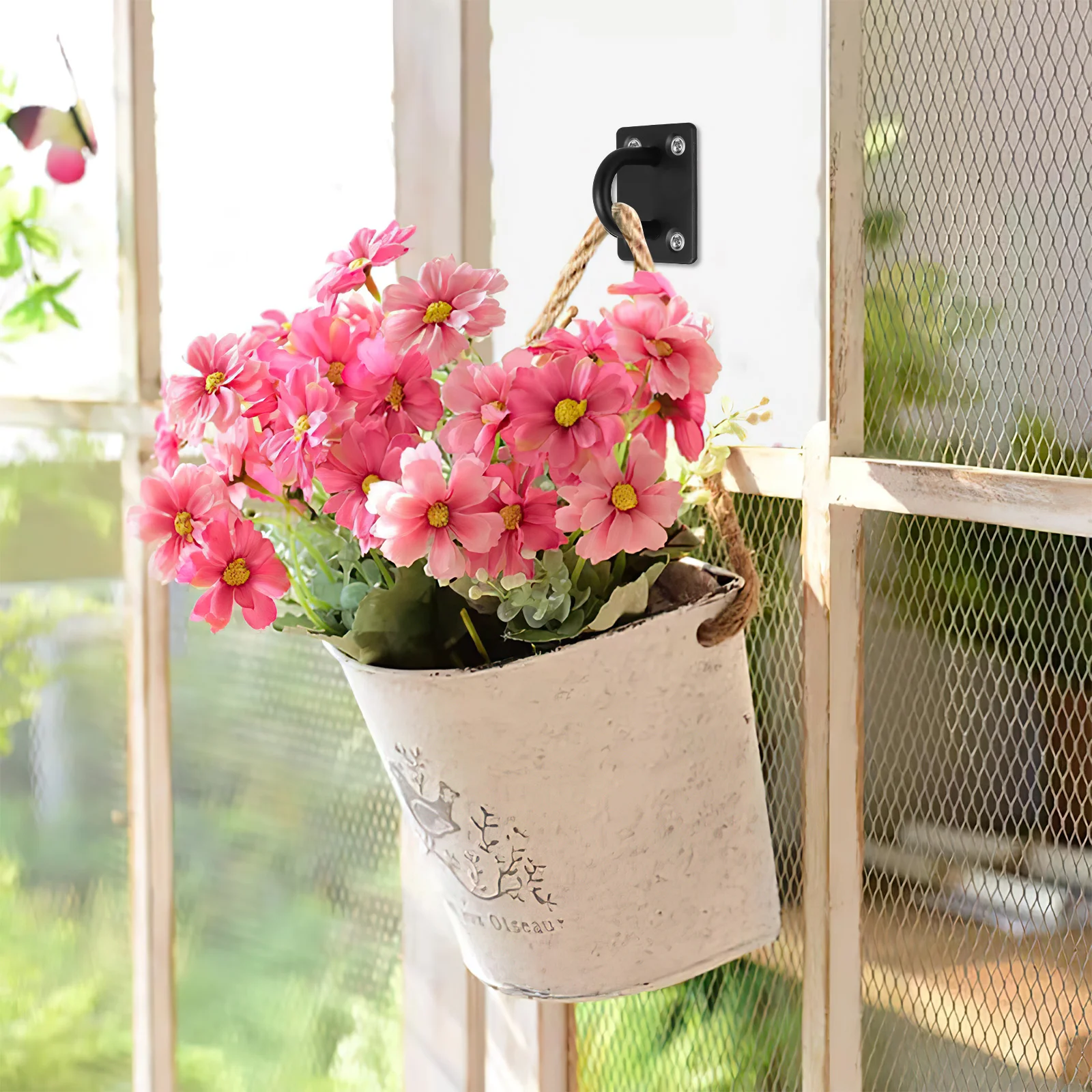 

6 pcs Stainless Steel Ceiling Heavy Duty Pad Eye Screw Mount Hanging For Plants Birdcages Wreath Wind Chimes Wall Plant Hangers