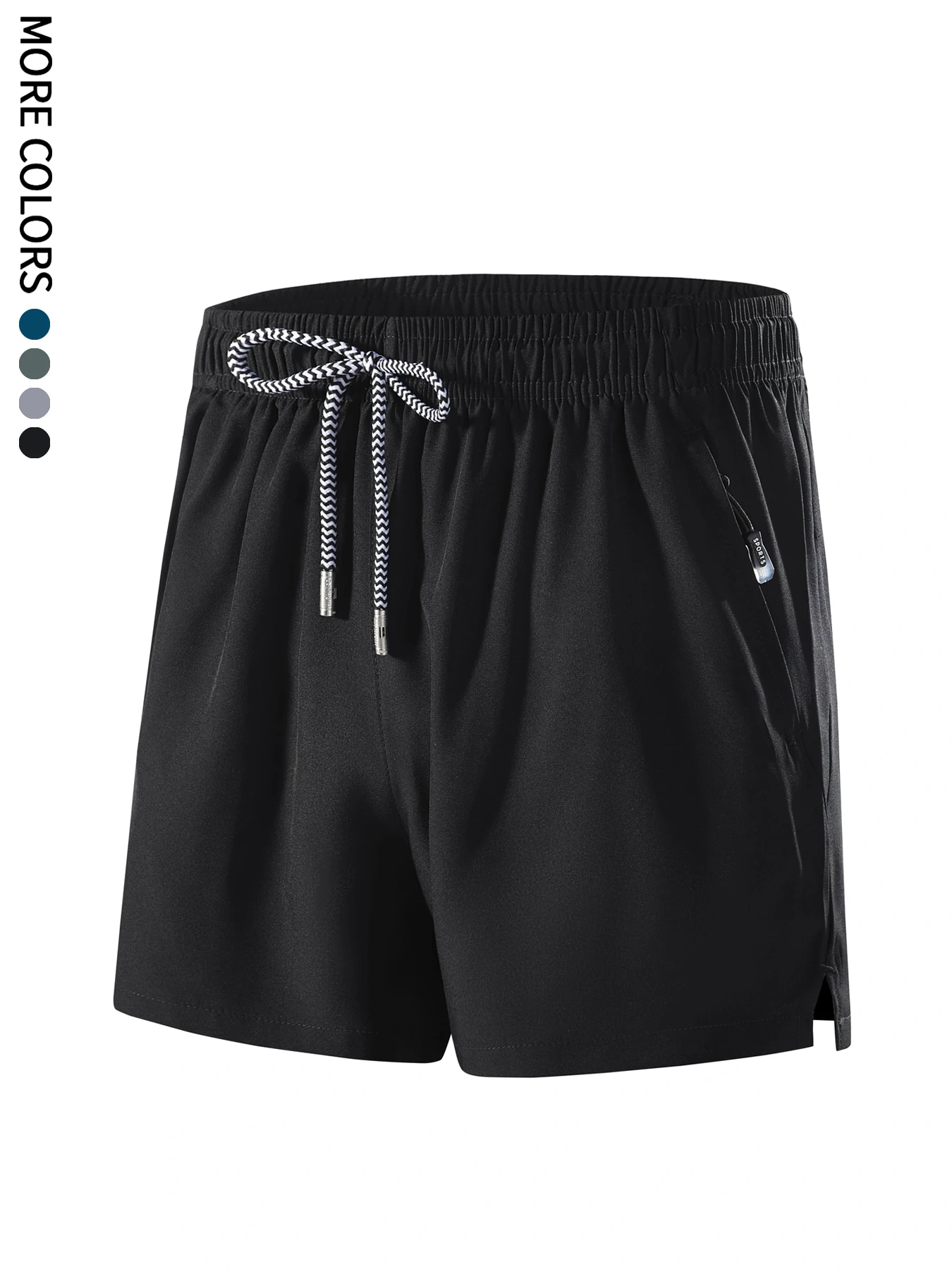 

Мужские спортивные вязаные шорты с завязками и эластичным поясом, быстросохнущие, дышащие, летние спортивные шорты на молнии.