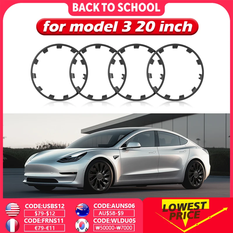 4PCS Für Tesla Modell 3 20 Zoll Radnabe Schutz Ring Patch Protektoren Ersatz Felge Rad Schutz Abdeckung Auto zubehör 2023