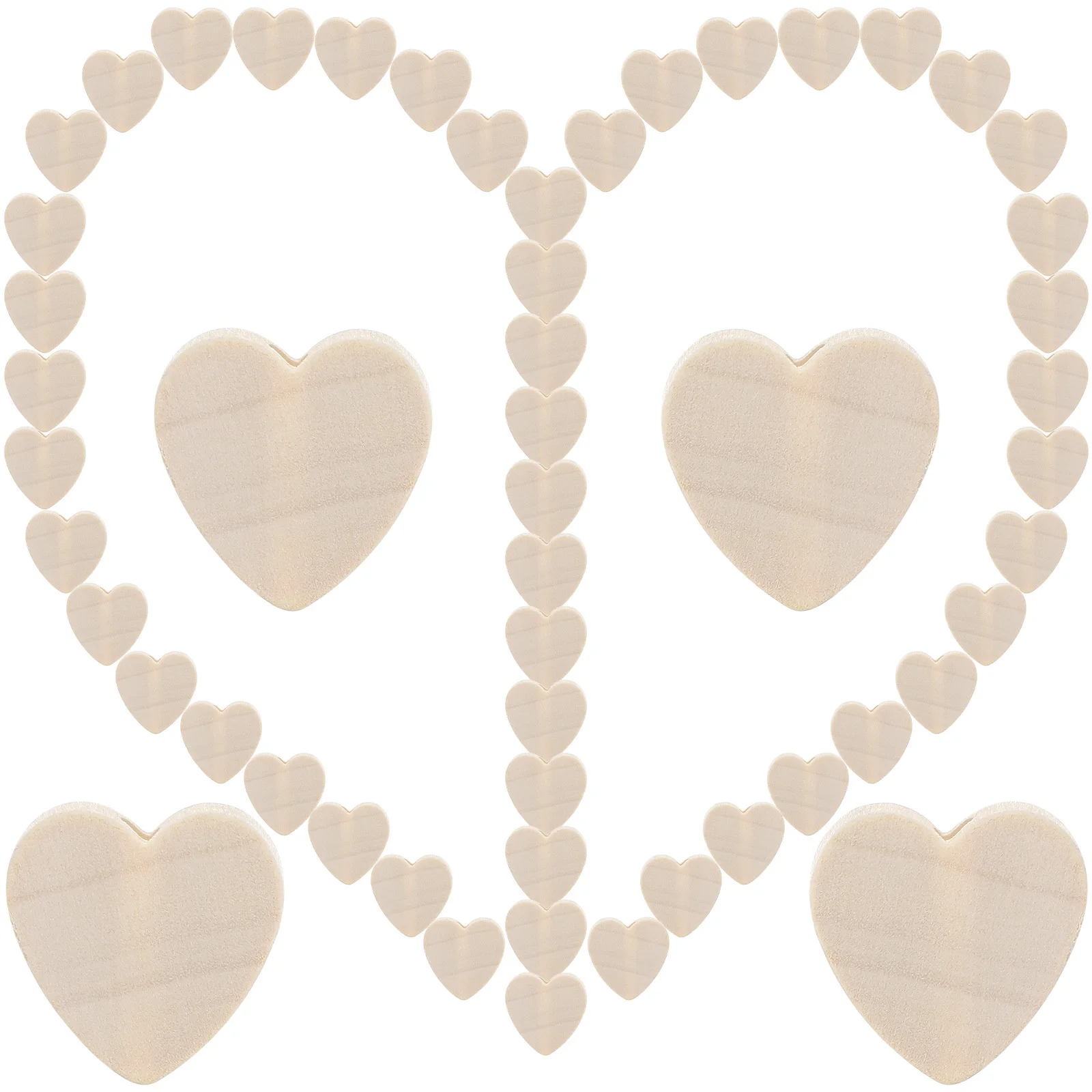 

100Pcs Wooden Heart Beads DIY Jewelry Making Supplies Craft Decorations for Bracelets Necklaces Anklets Earrings Valentine's Day
