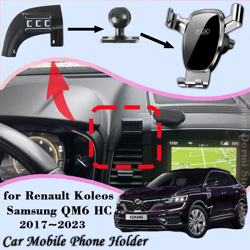 Supporto per cellulare per Auto per Renault Koleos Samsung QM6 HC 2017 ~ 2023 staffa di montaggio per presa d\'aria supporto per Smartphone accessori