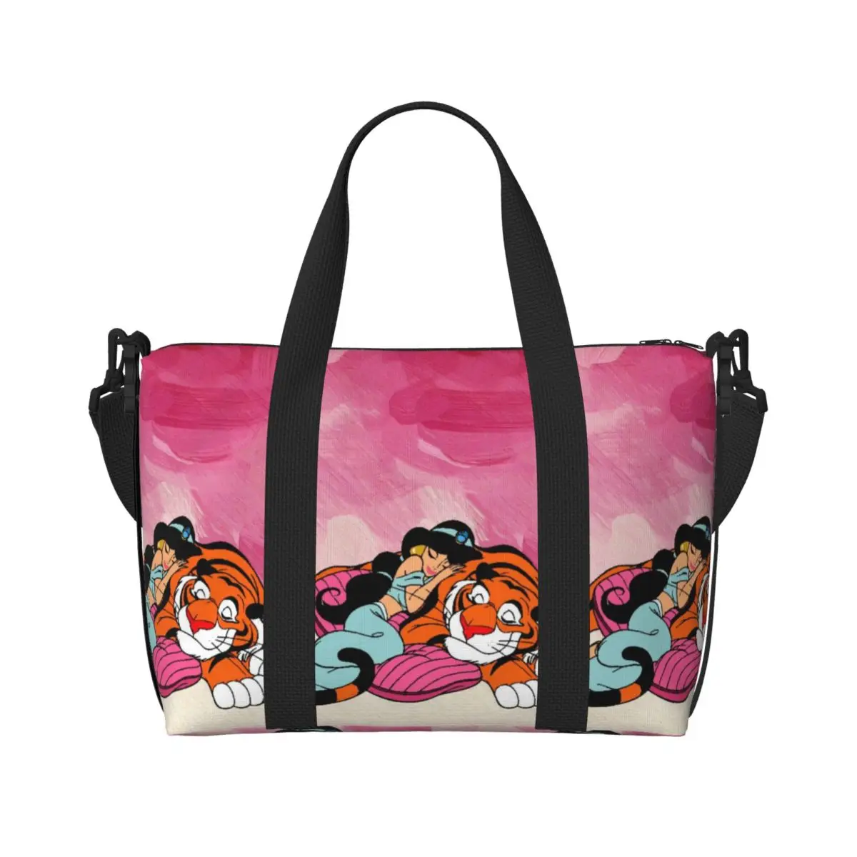 

Custom Large Cute Cartoon A-Aladdin Tote Bag for Women Aladdin Shoulder Shopper Gym Beach Travel Bag