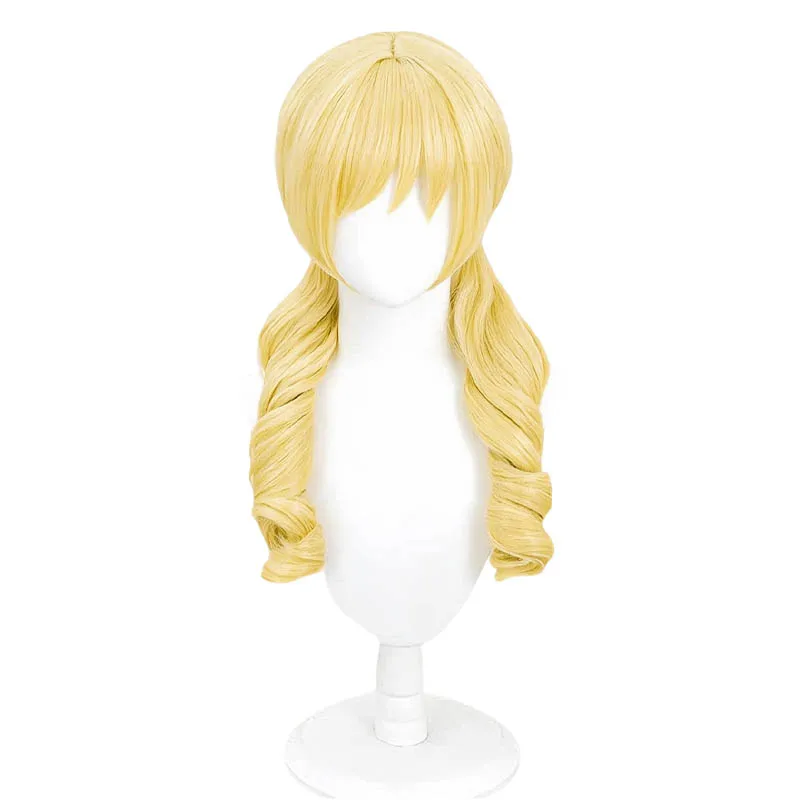 Game Magica Girl Mami Tomoe Cosplay Wig Yellow Synthetic Hair Headwear Earrings For Women Men Halloween Carnival Party Props