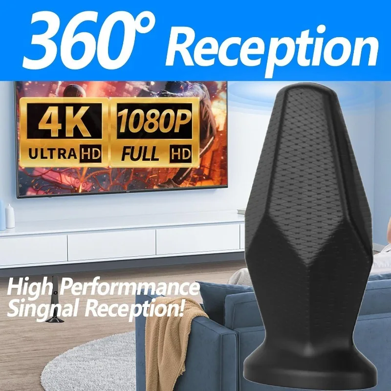 هوائي تلفزيون عالي الدقة مطور لعام 2025 للتلفزيون الذكي الداخلي، نطاق طويل 600+ ميل لجميع القنوات المحلية للتلفزيونات مع معزز إشارة مكبر للصوت