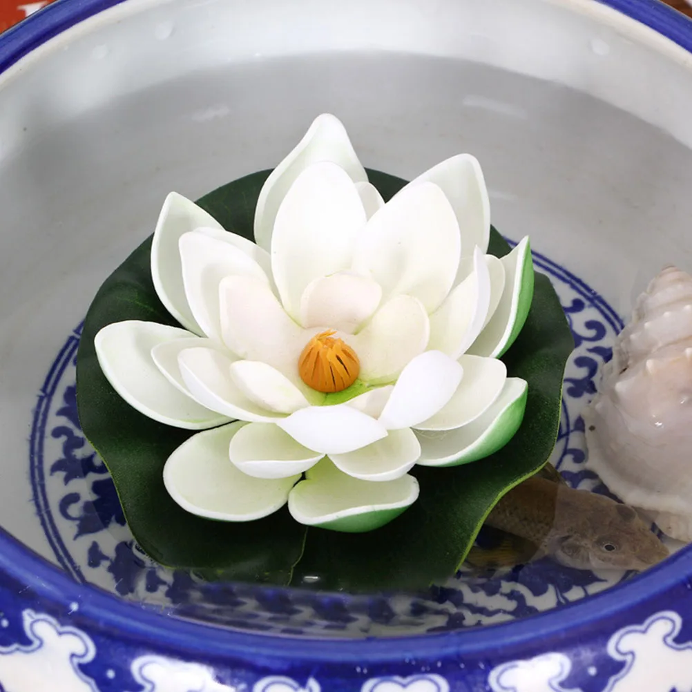 

8pcs Artificial Lotus Leaves Floating Flowers for Pond Fish Tank Decor Aquarium Landscape Home Garden decor