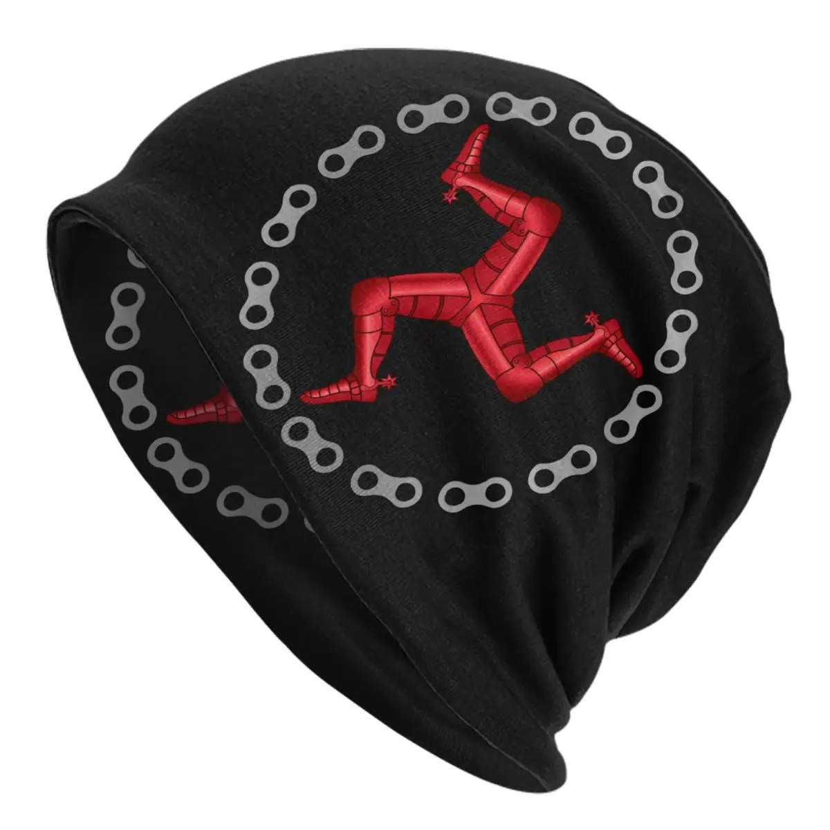 Custom Isle Of Man Chain Beanie Cap Unisex Winter Warm Bonnet Homme Knit Hats Fashion Outdoor Ski Skullies Beanies Hats