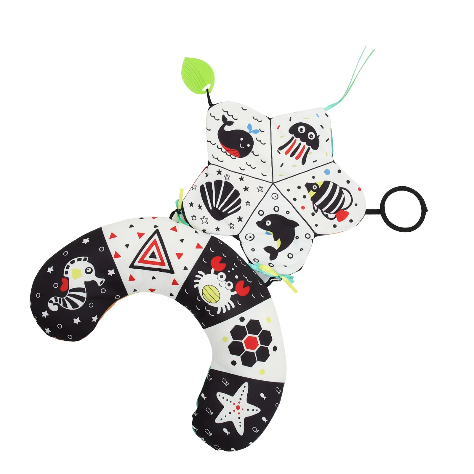 وسادة وقت البطن عالية التباين الرضع حديثي الولادة القطن وسادة تعليمية لحديثي الولادة وقت البطن تلعب حصيرة ألعاب الأطفال عالية التباين #6