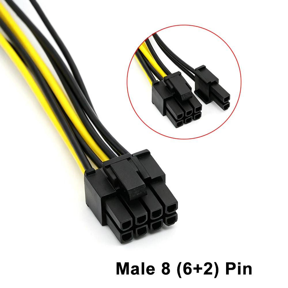 1/5/10Pcs 6 Pin Female To 8 (6+2) Pin Male PCI Express Power Converter Cable For CPU Video Graphics Card 6Pin To 8Pin