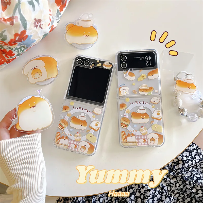 

Cute Cartoon Shiba Inu Magsafe Phone Case for Samsung Galaxy ZFlip3 ZFlip4 ZFlip5 Hard PC Back Cover for Z Flip 6 Case Shell