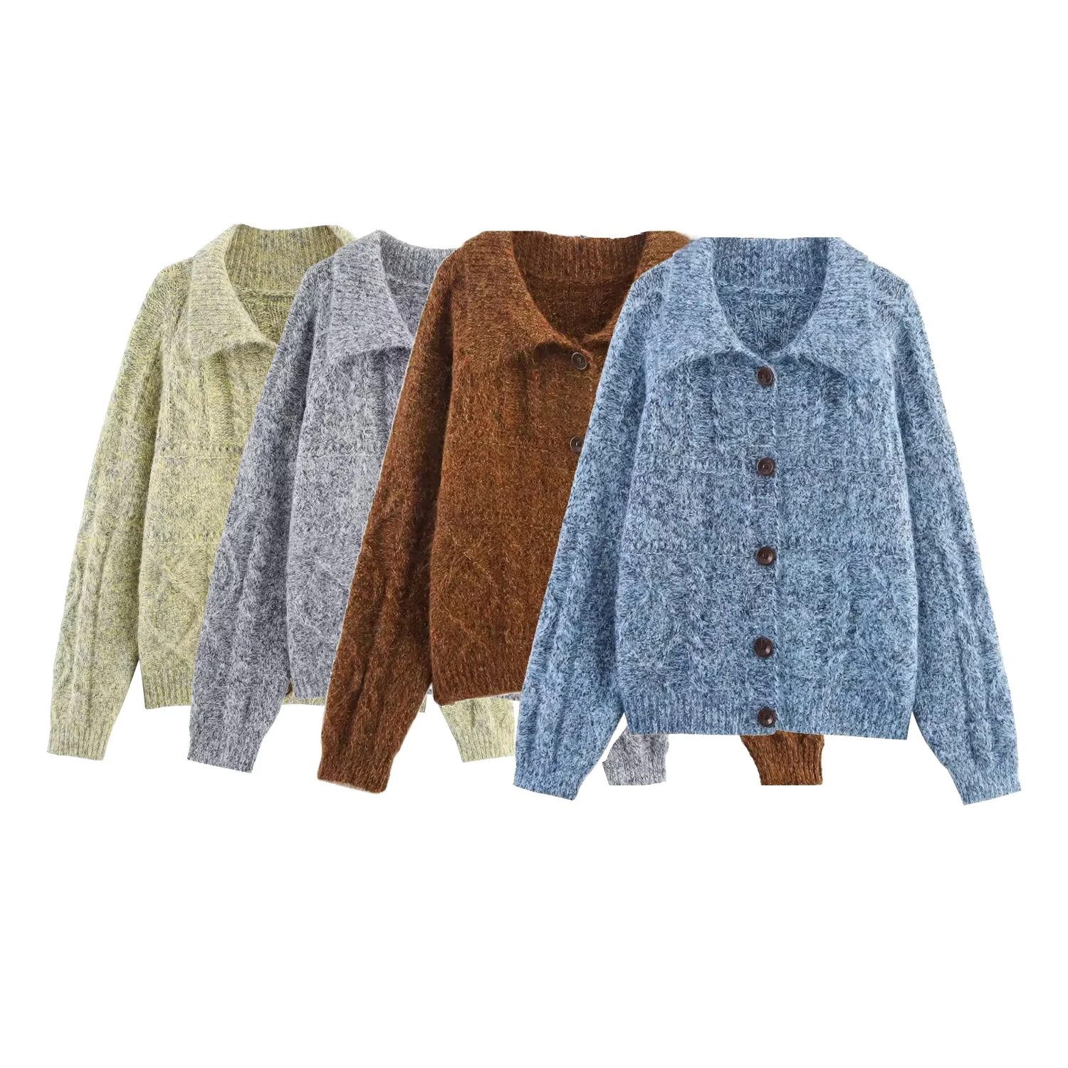 

Women's Autumn Winter Fashion Casual Versatile Cardigan Sweater Solid Color Long Sleeve Simple Loose Knitted Cardigan Jacket