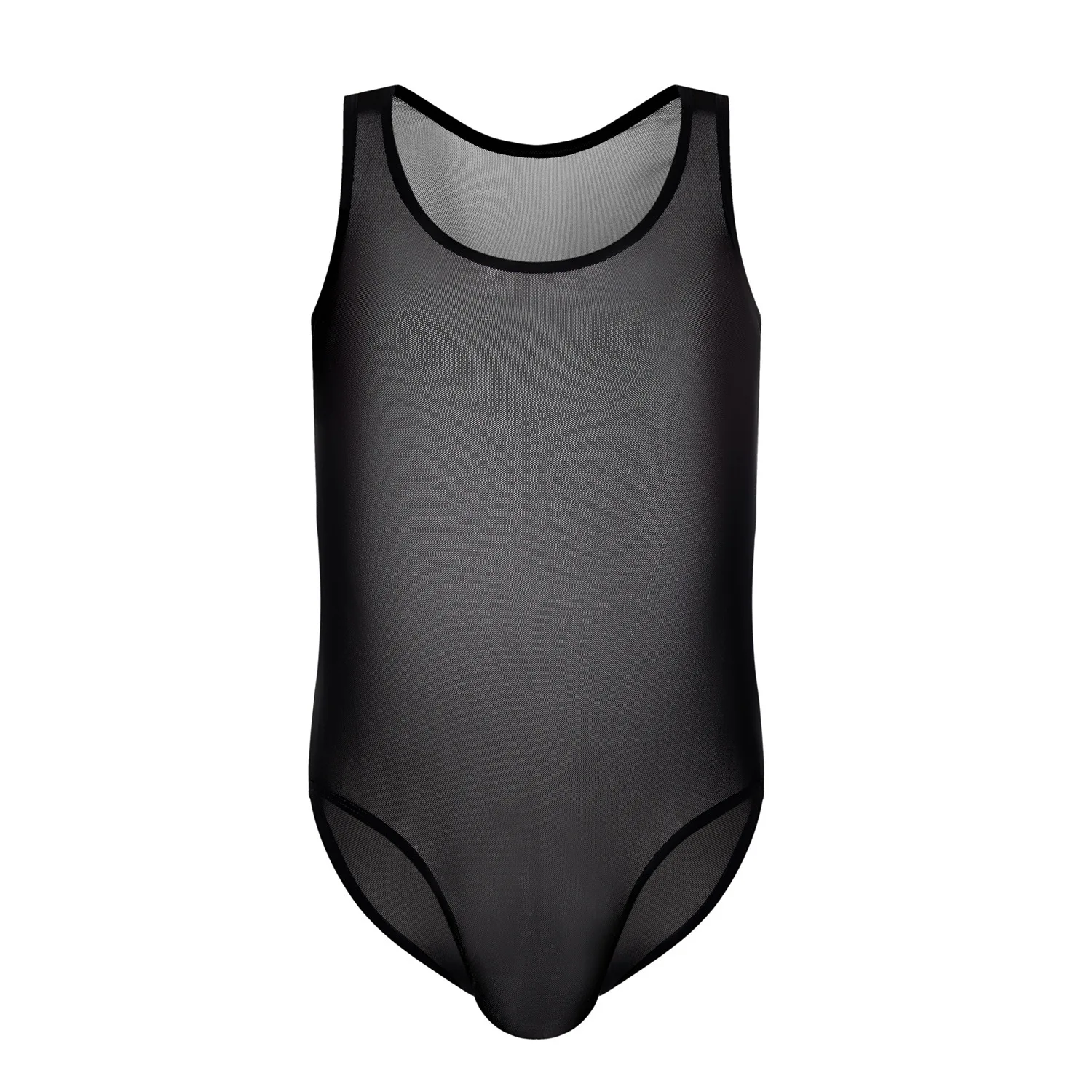 

Men's Bodysuit Shaper Elastic Fabric Corsets Leotard Ice Silk Transparent Breathable Body Gay Shaper One Piece Singlet Struggles