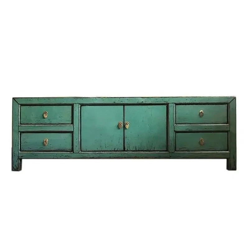 

Новый китайский старый шкаф для телевизора из цельного дерева, простой напольный шкаф с антикварной краской, бытовой шкаф для хранения