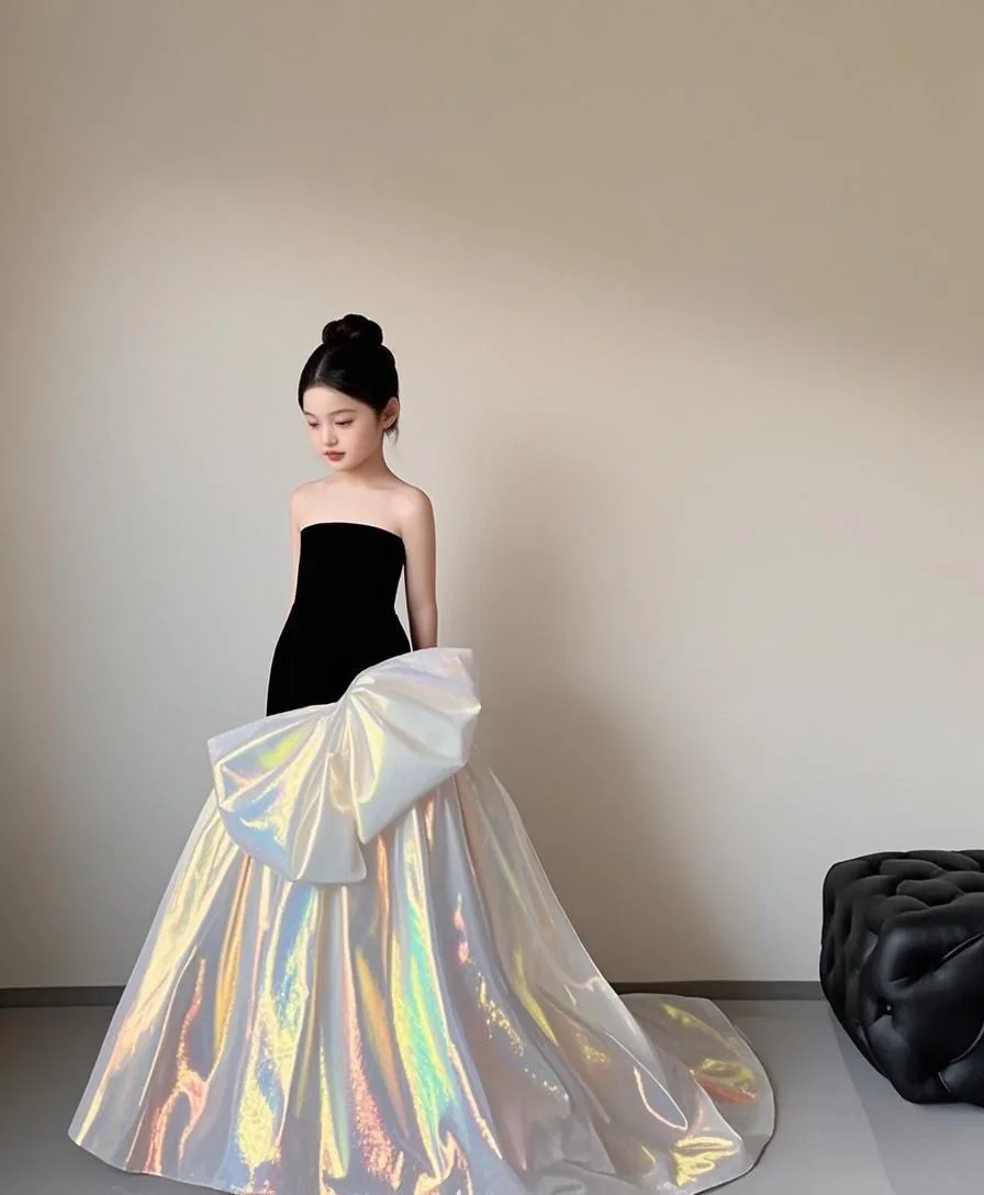 

Ele Violin Theme Birthday Girl's Dr Children's Faion ow High Waist Sequin Princ Sle Long Skirt for Teens