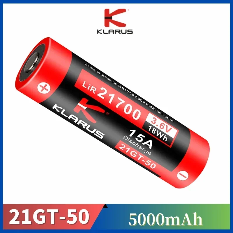 

KLARUS 21GT-50 Battery 15A high discharge 5000mAh 21700Li-ion Battery