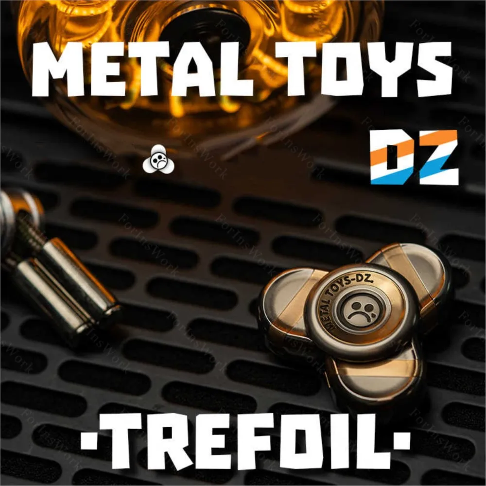 Metal Toys Dz.Trefoil Fingertip Gyro Metal Material Decompression Black Technology EDC Toys