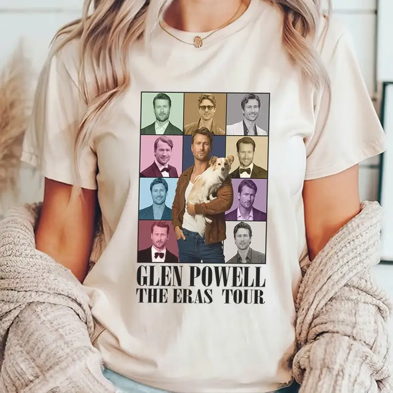

Glen Powell Eras Tour T-Shirt, Glen Powell Fan Gift, Twisters Movie Lovers Tee