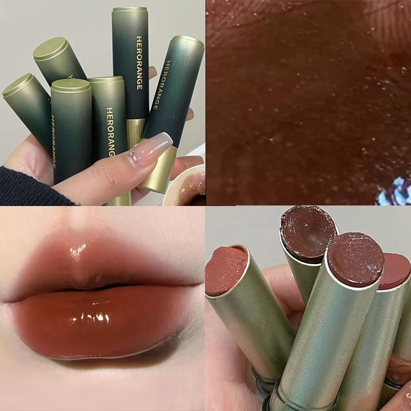 ลิปสติก 6 สี ลิปสติกสีน้ำตาลแดง กันน้ำ มอยซ์เจอร์ไรเซอร์ ลิปกลอส แต่งหน้าติดทนนานตามธรรมชาติ ผิวกระจ่างใส สีนู้ด