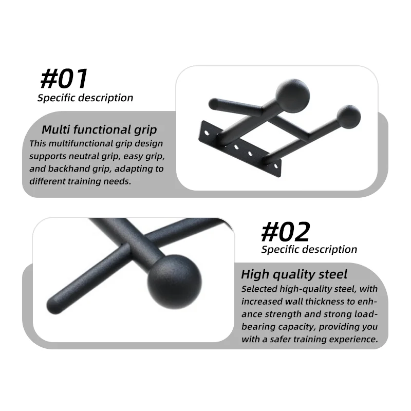 Home Garage Exercise Strength Training Fitness Equipment Accessories Durable Steel Structure Multi-Grip Rod