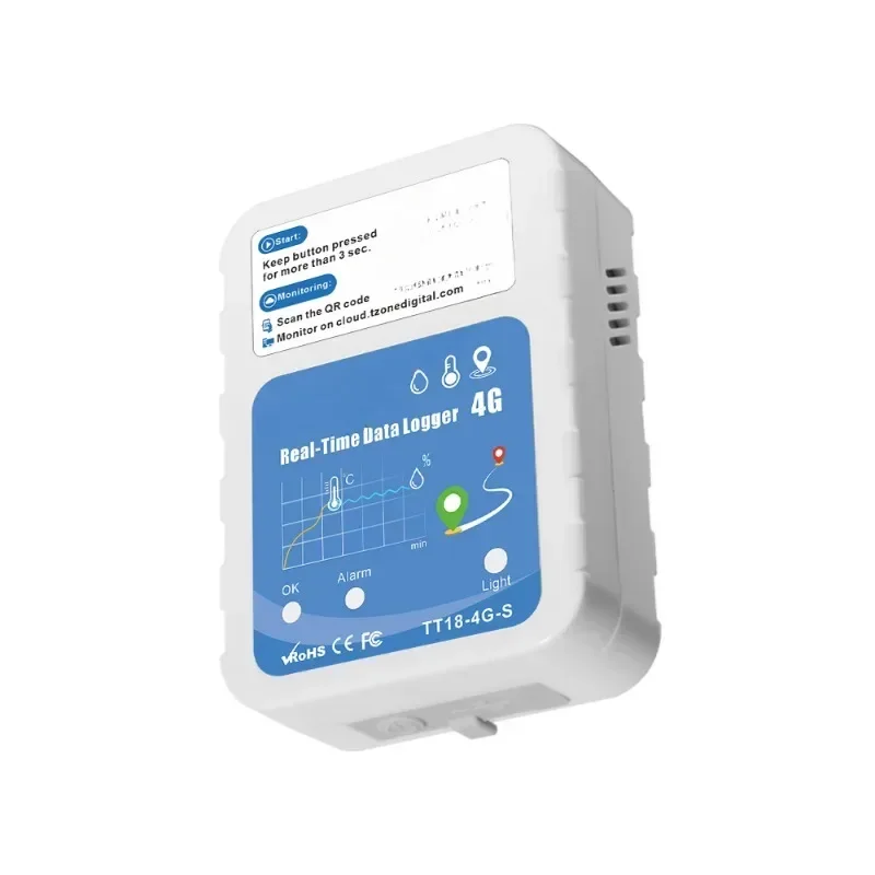 TT18-4G-S 4G/5G Data Logger Real Time Temperature/humidity/light/location Monitor for Cold Chain Logistic