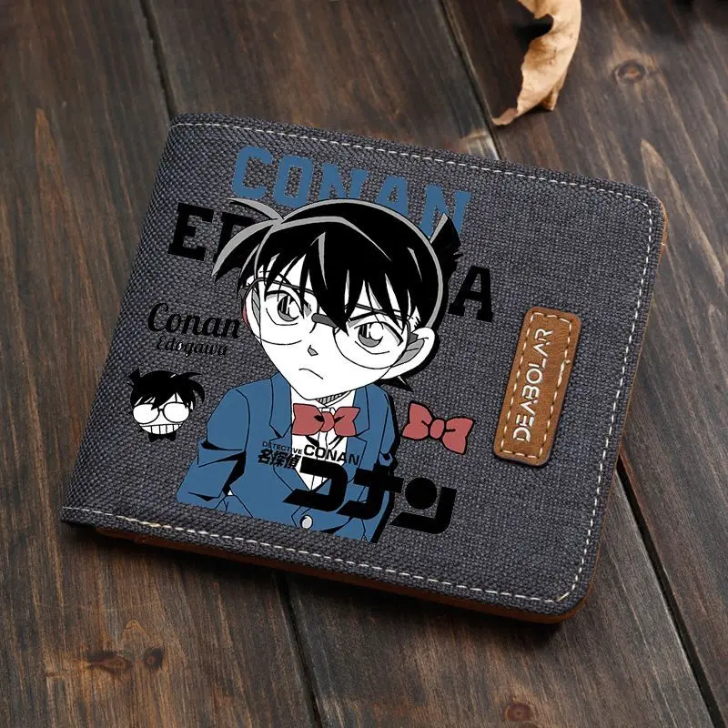 

ort Size Coin Wallet for Elementary School Students Boys Girls Children Money Holder Card Case Detective Conan Cartoon