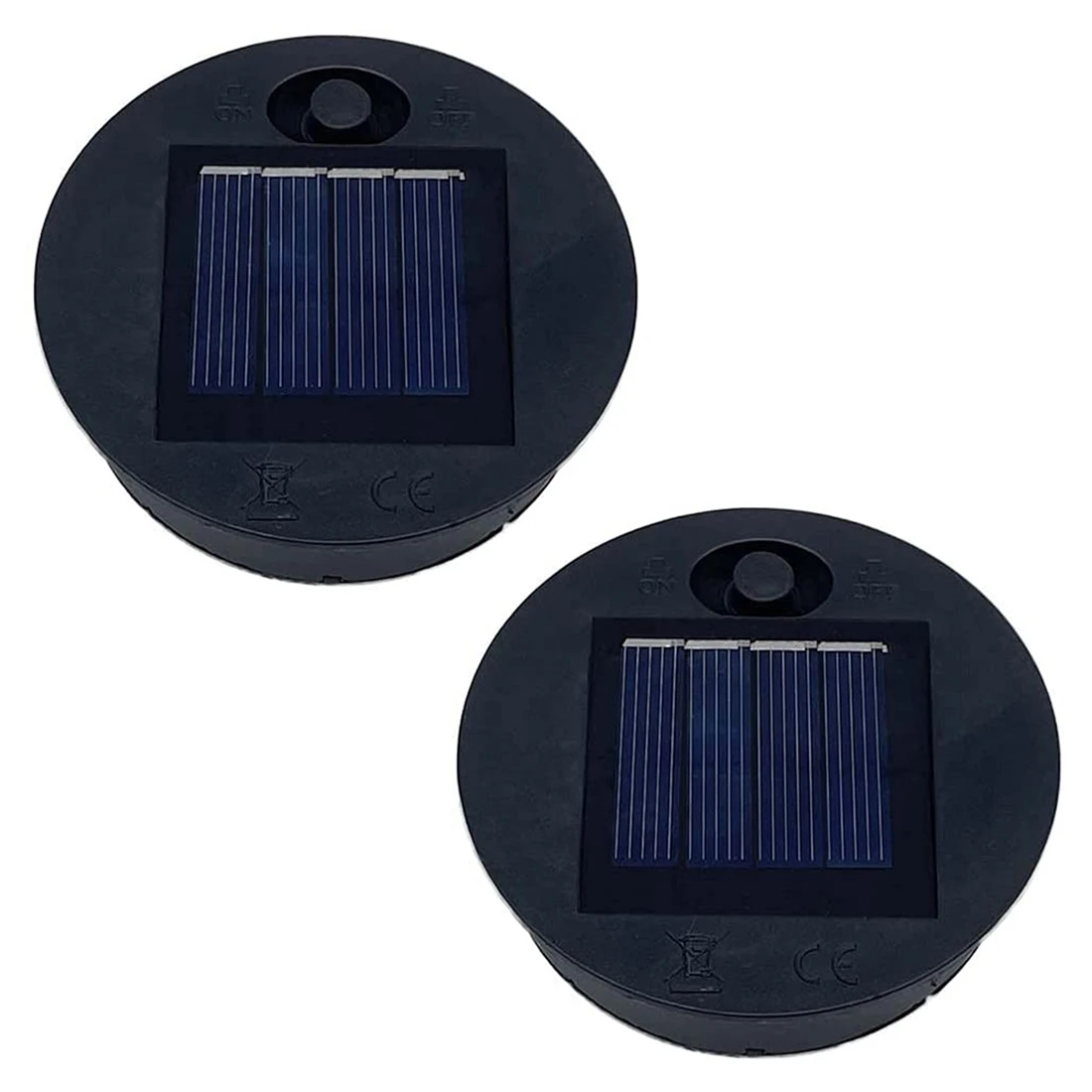 

A03R! 2 Pack Solar Lights Replacement Top for Lanterns, Waterproof Round Solar Lanterns Replacement Accessories(2.76 Inch)
